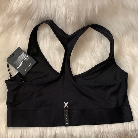 SAVAGE X FENTY Low-Impact Sports Bras Set of 2 in Black Caviar Sz LARGE - Picture 7 of 7